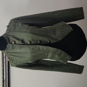 Army Green military style crop jacket Size S